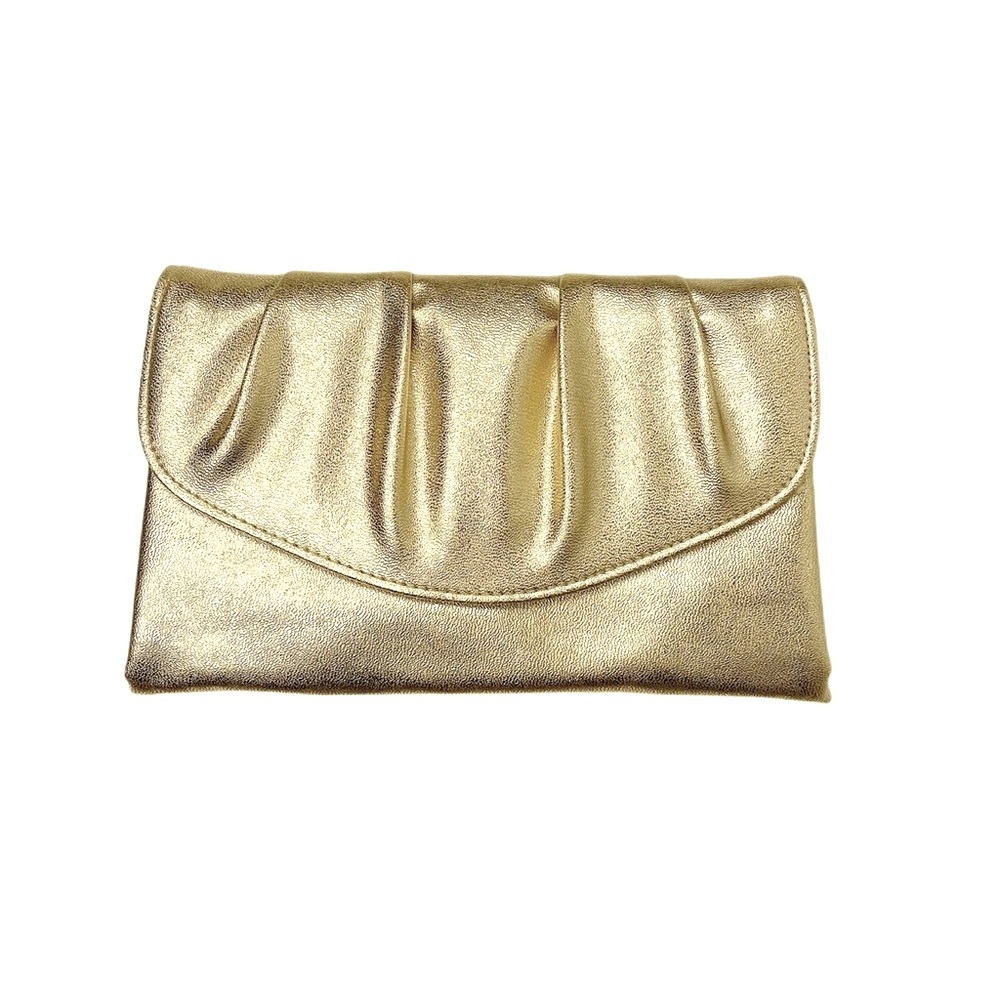 Vintage Pleated Gold Clutch